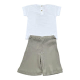 Babyvip Completo 2 Pezzi T-Shirt-Short Bicolore per Neonata T7217 BIANCO BABYVIP 
