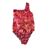 F**K One-Shoulder Pink Print Fantasy One Piece Swimsuit For Girls