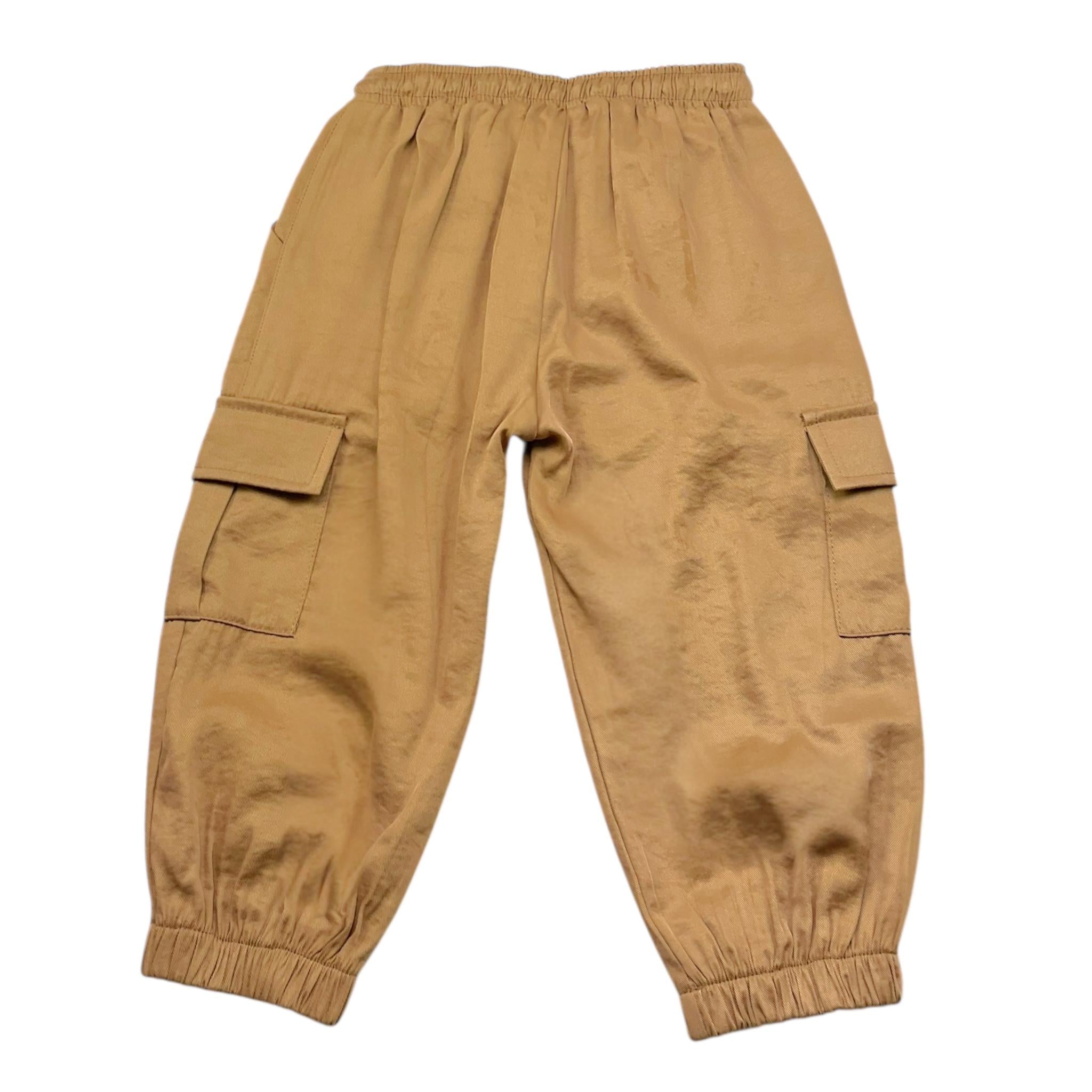 M+E' Pantalone Tinta Unita Modello Cargo per Neonata UE1767N CAMMELLO M+E' 