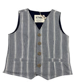 Emc Blue Striped Solid Color Vest for Kids
