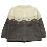 BARCELLINO cardigan bicolore con ricami Panna/grigio per Neonata 115914 PANNA/GRIGIO BARCELLINO 