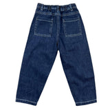 The Owl Jeans Solid Color With Elastic Waist Blue For Baby Girl