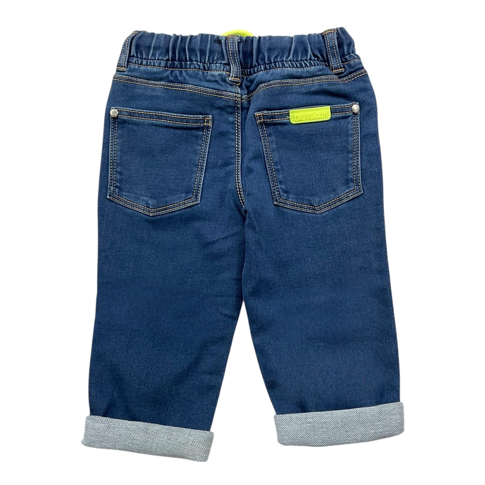 TRUSSARDI jeans tinta unita con elastico in vita Blu per Bambino TIA24028PA BLU TRUSSARDI 