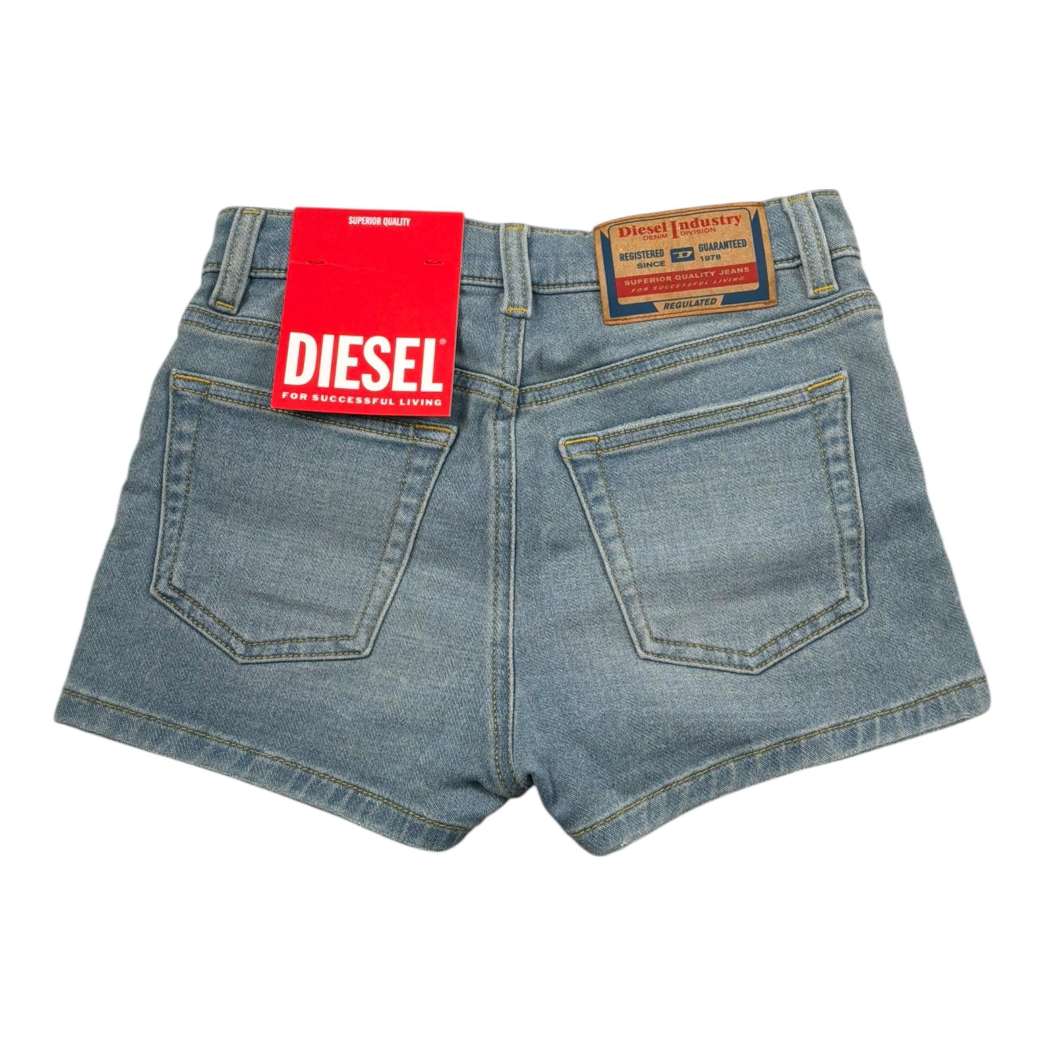 Diesel Short In Denim tinta unita Azzurro per Bambina J00205 AZZURRO DIESEL 