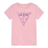 Guess T-Shirt Tinta Unita Girocollo con Stampa per Bambina H73I56K8HM0 ROSA GUESS 