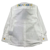 Trussardi Long Sleeve Shirt Solid Color With White Logo Print For Newborn