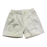 The Owl Bermuda Solid Color With Elastic Waist White For Newborn