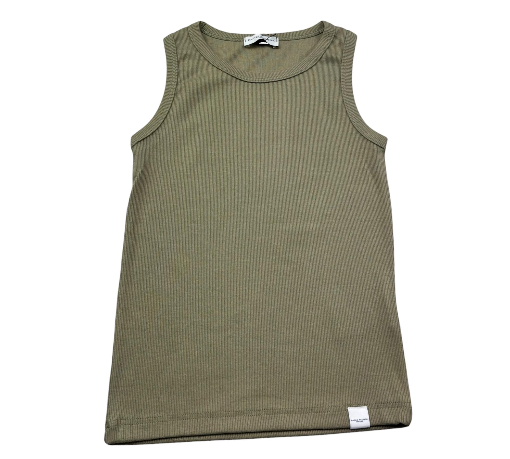 Paolo Pecora Canotta Girocollo Tinta Unita per Bambino PP4269 VERDE PAOLO PECORA 