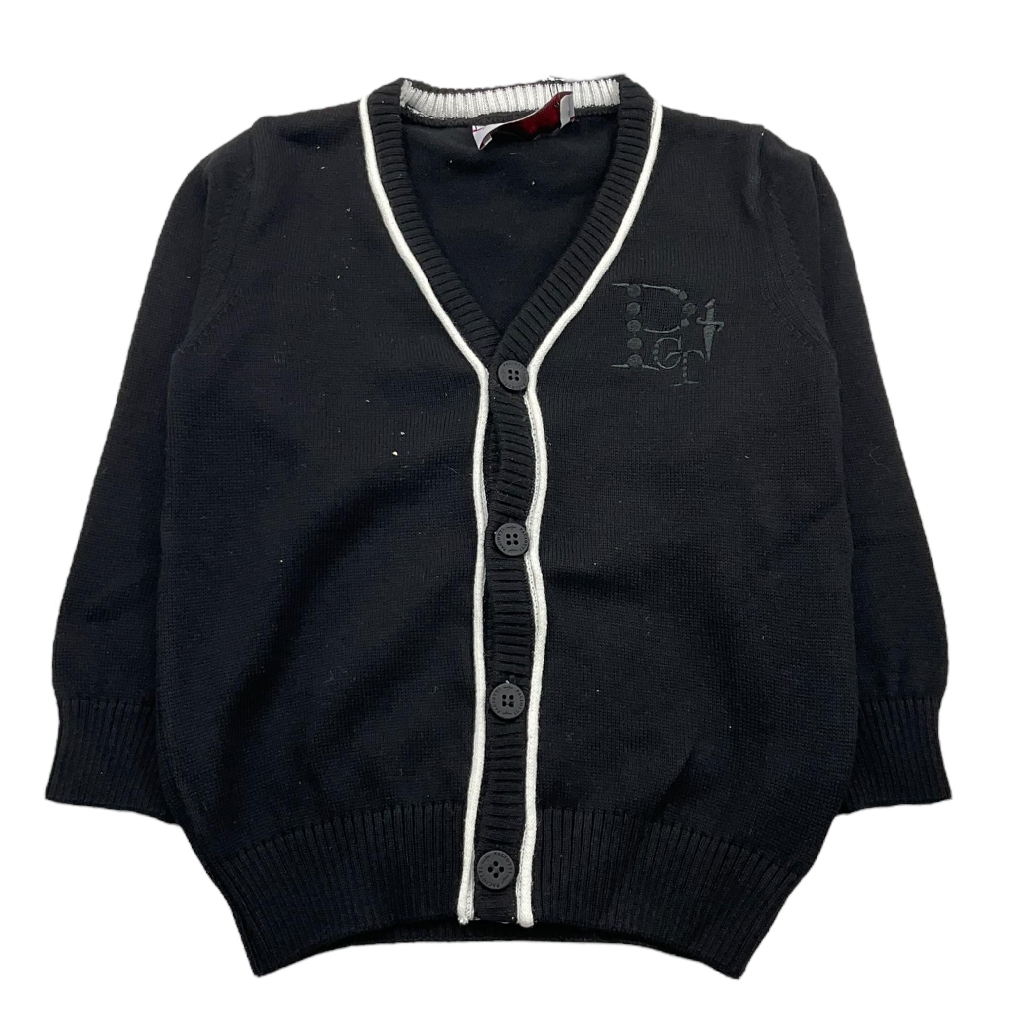 CESARE PACIOTTI cardigan tinta unita con profili in contrasto Nero per Neonato MGP5359BXX NERO CESARE PACIOTTI 
