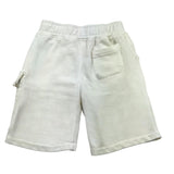 CP Company Solid Color Tracksuit Bermuda Shorts With Elastic Waist White For Boys