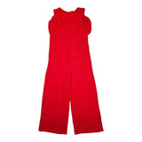 Liu Jo Solid Color Red Armhole One-Piece Jumpsuit For Girls