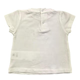 Le Bebe' Solid Color Crew Neck T-Shirt with Contrasting Print White for Baby Girls