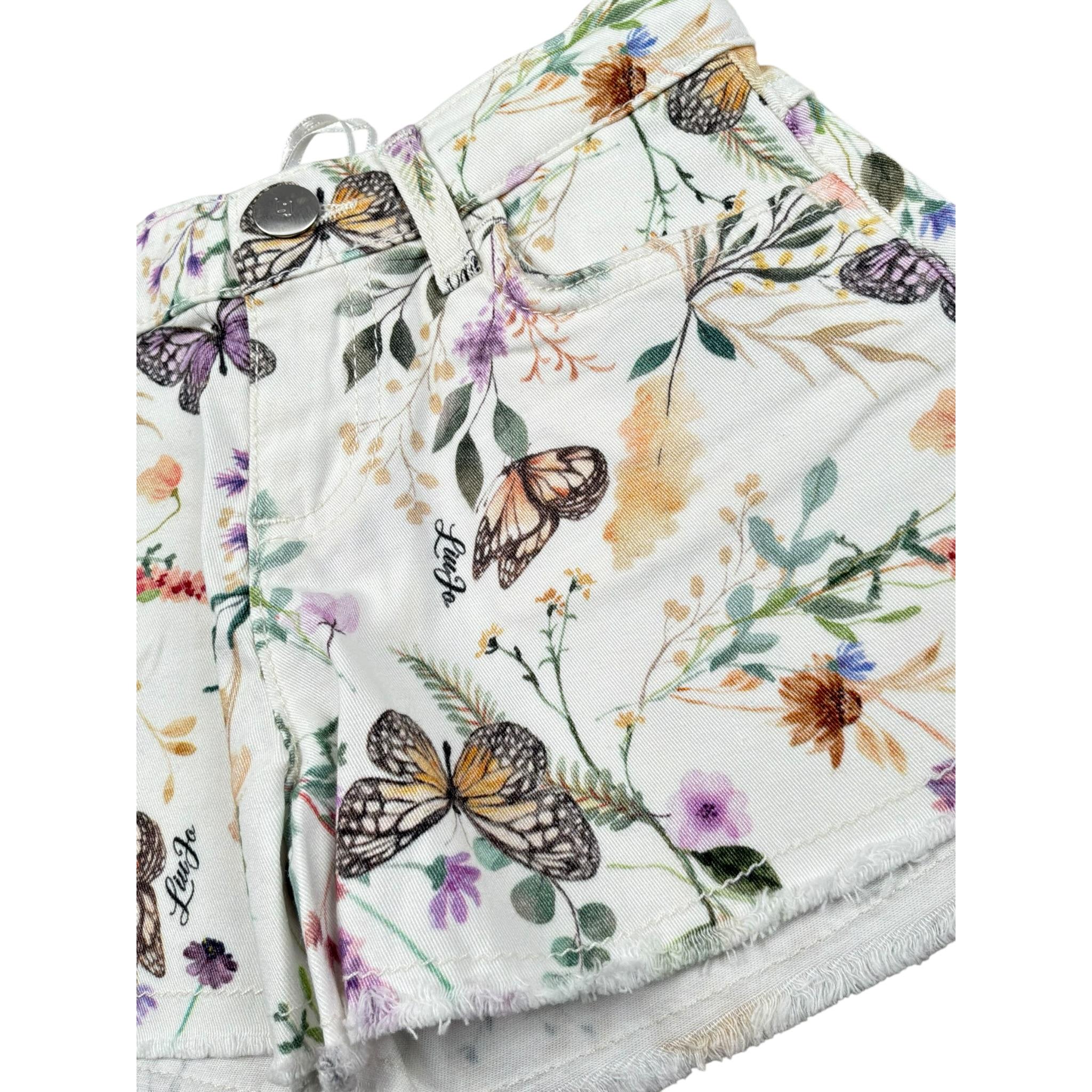 Liu Jo Short Tinta Unita con Stampa Fiori per Neonata KA5060XN BIANCO LIU JO 