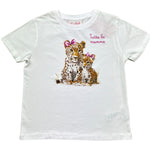 Saint Barth T-Shirt Girocollo Tinta Unita con Stampa per Bambina LEOPERD BIANCO SAINT BARTH 