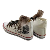 Quickas Two-Tone Sneakers with Laces and White/Black Applications for Girls