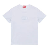 Diesel T-Shirt Girocollo Tinta Unita con Logo per Bambina J02036 BIANCO DIESEL 