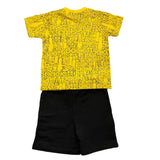 Cesare Paciotti 2 Piece Set T-Shirt-Bermuda Two-Tone Yellow/Black For Newborn