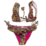 4Giveness 2 Piece Triangle Swimsuit - Multicolor Multi-Pattern Briefs for Girls