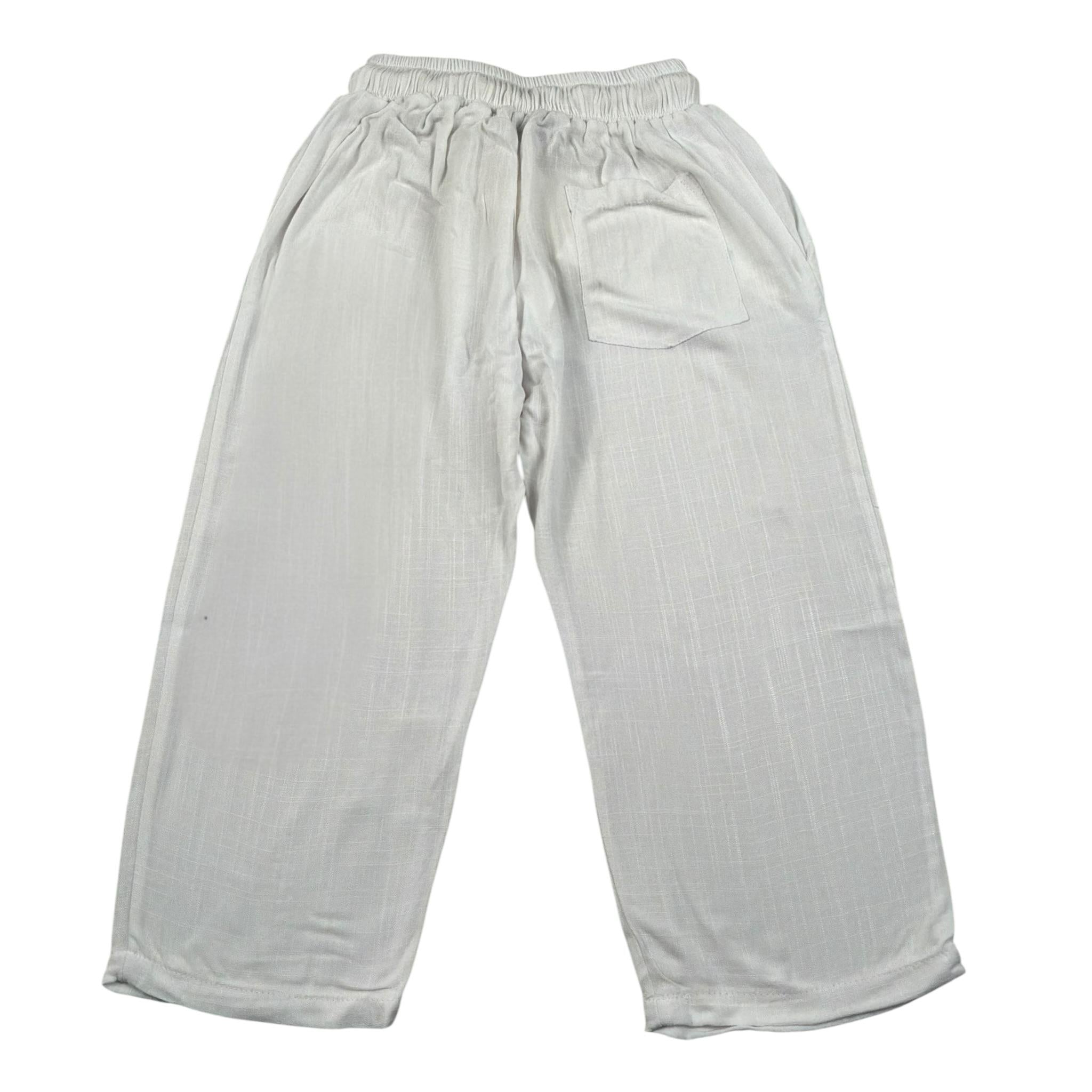 Louis Dieudonne' Pantalone Tinta Unita con Elastico In Vita per Bambino LDPA01X BIANCO LOUIS DIEUDONNE' 