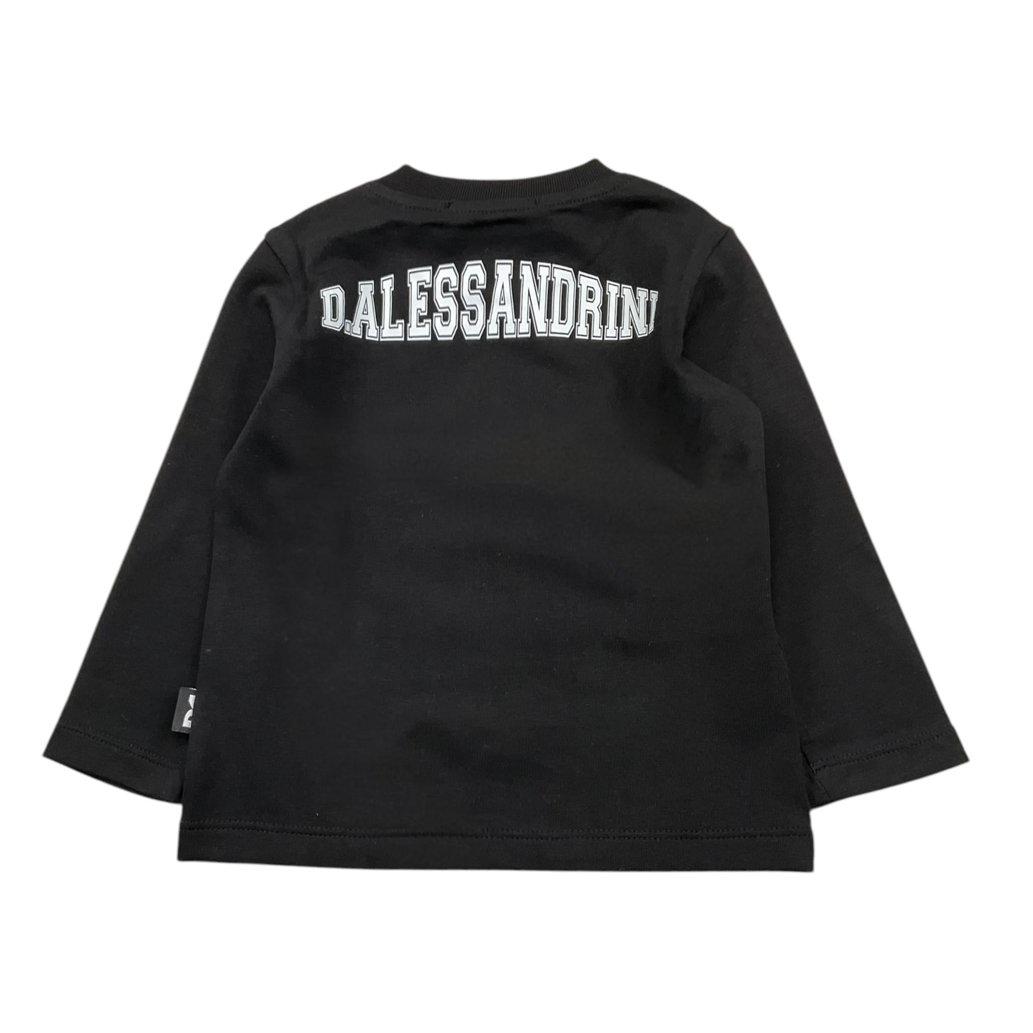 DANIELE ALESSANDRINI shirt girocollo tinta unita con stampa Nero per Neonato 1291M00021 NERO DANIELE ALESSANDRINI 