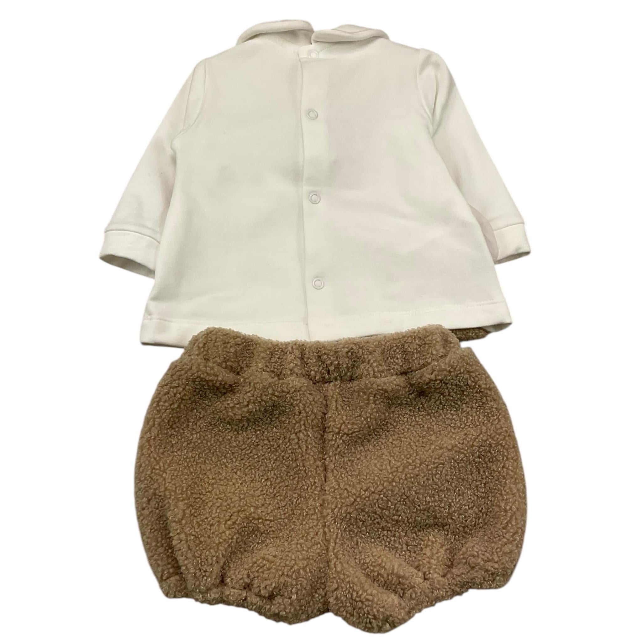 LE BEBE' completo 2 pezzi shirt-culotte bicolore Bianco/beige per Neonata LBG6017 BIANCO/BEIGE LE BEBE' 