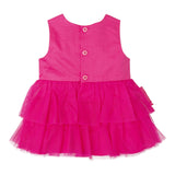 Agatha Ruiz Solid Color Sleeveless Dress With Fuchsia Tulle For Baby Girl