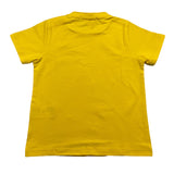 Daniele Alessandrini Solid Color Crew Neck T-Shirt With Yellow Logo Print For Newborns