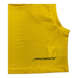 Hinnominate Solid Color Crew Neck Tank Top with Yellow Print for Girls