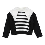 BALMAIN maglia girocollo con logo bicolore Nero/panna per Bambina 6R9A00 NERO/PANNA BALMAIN 