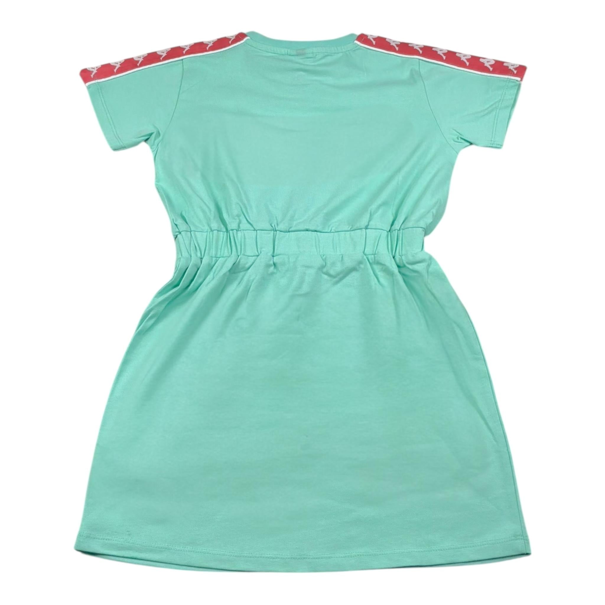 Kappa Abito Tinta Unita Mezza Manica con Stampa per Bambina 3746VM00017 VERDE ACQUA KAPPA 
