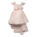 Gai Mattiolo Solid Color Sleeveless Formal Dress With Ruffles And Pink Bow For Girls