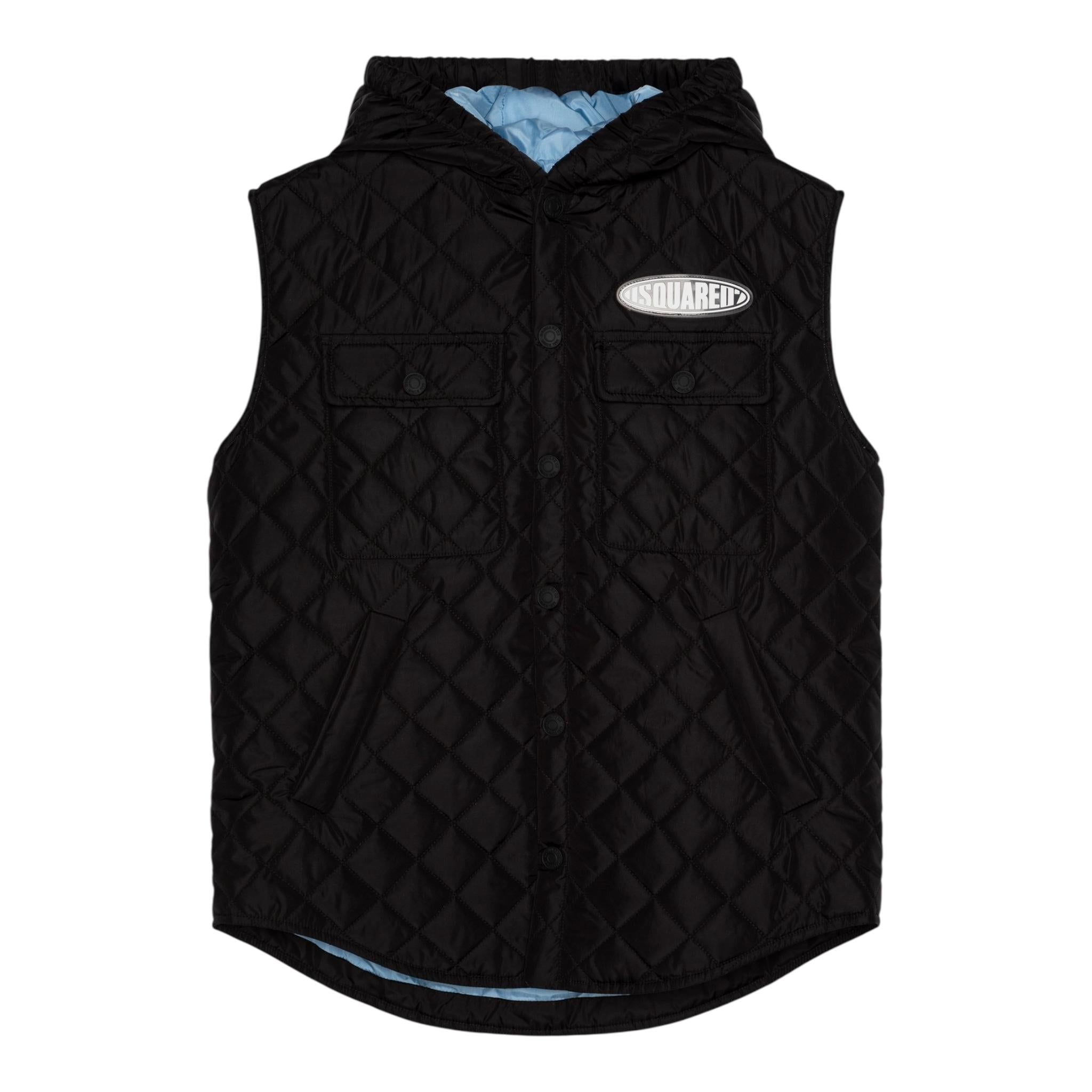 DSQUARED2 smanicato tinta unita con logo Nero per Neonato DQ2155 NERO DSQUARED2 