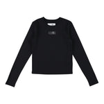 MAISON MARGIELA shirt girocollo tinta unita con stampa Nero per Bambina M60675 NERO MAISON MARGIELA 