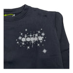DIADORA felpa chiusa girocollo tinta unita con logo Nero per Bambina F4DIJGSW049 NERO DIADORA 