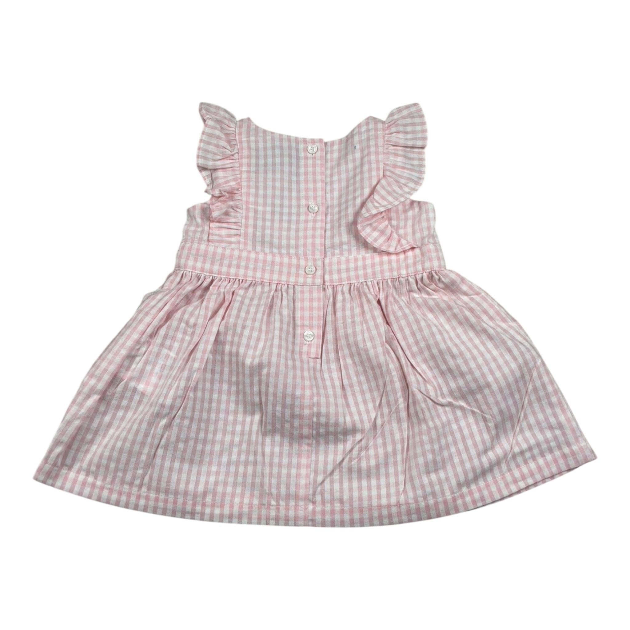 Moschino Abito Tinta Unita con Fantasia A Quadretti per Neonata MDV0DC ROSA MOSCHINO 