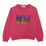 GAELLE felpa chiusa girocollo tinta unita con stampa glitterata Fuxia per Bambina 2741F00341X FUXIA GAELLE 