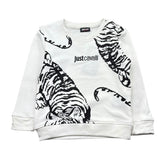 Just Cavalli Felpa Tinta Unita Girocollo con Stampa per Neonato JIP26128FE BIANCO JUST CAVALLI 