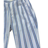 Manuel & Frank Pantalone Tinta Unita con Fantasia A Righe per Neonato MF1527I BIANCO/AZZURRO MANUEL & FRANK 
