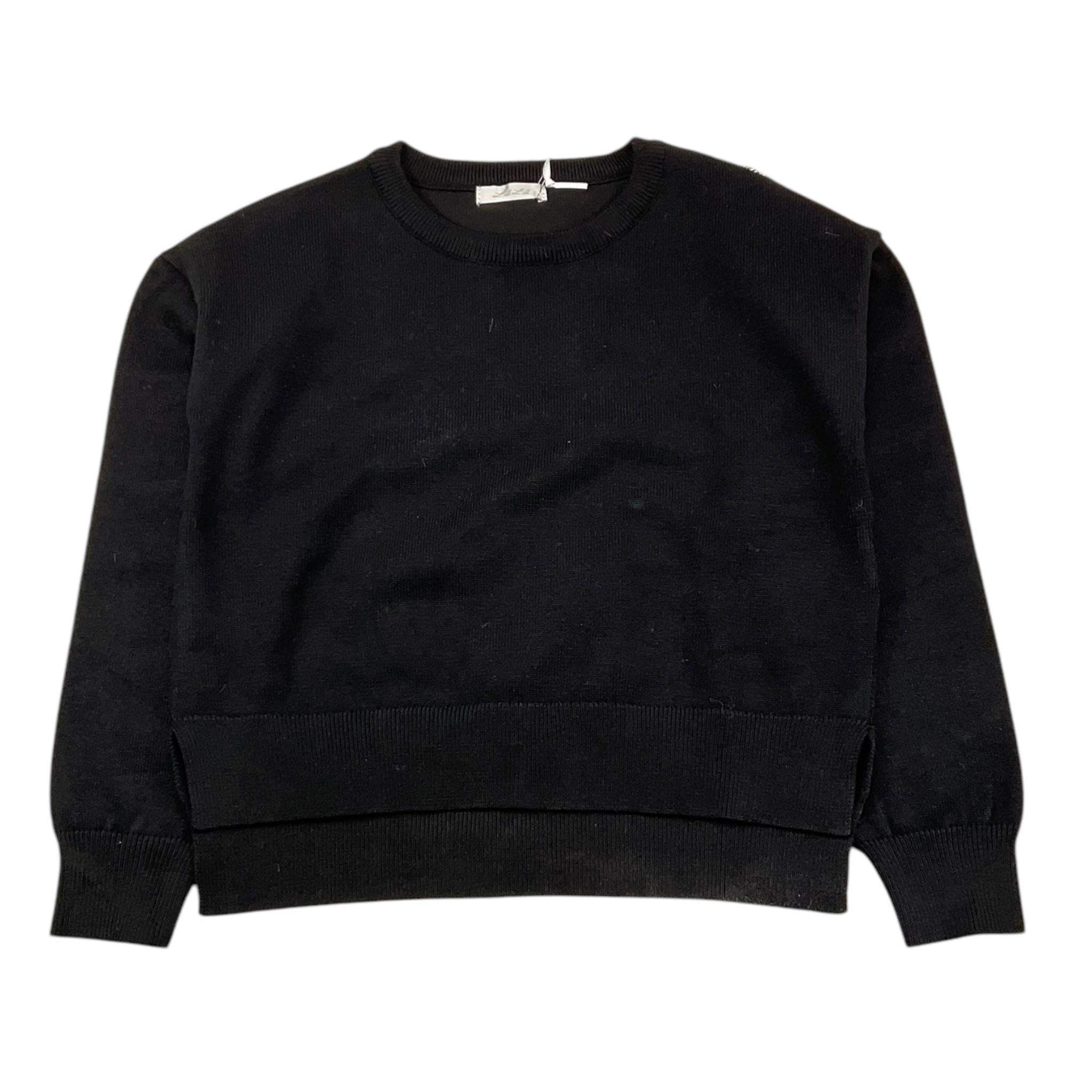 LU LU BY MISS GRANT maglia girocollo tinta unita Nero per Bambina LL0743X NERO LU LU BY MISS GRANT 