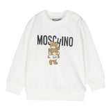 MOSCHINO felpa chiusa girocollo tinta unita con stampa in contrasto Panna per Neonato MDV0BNN PANNA MOSCHINO 