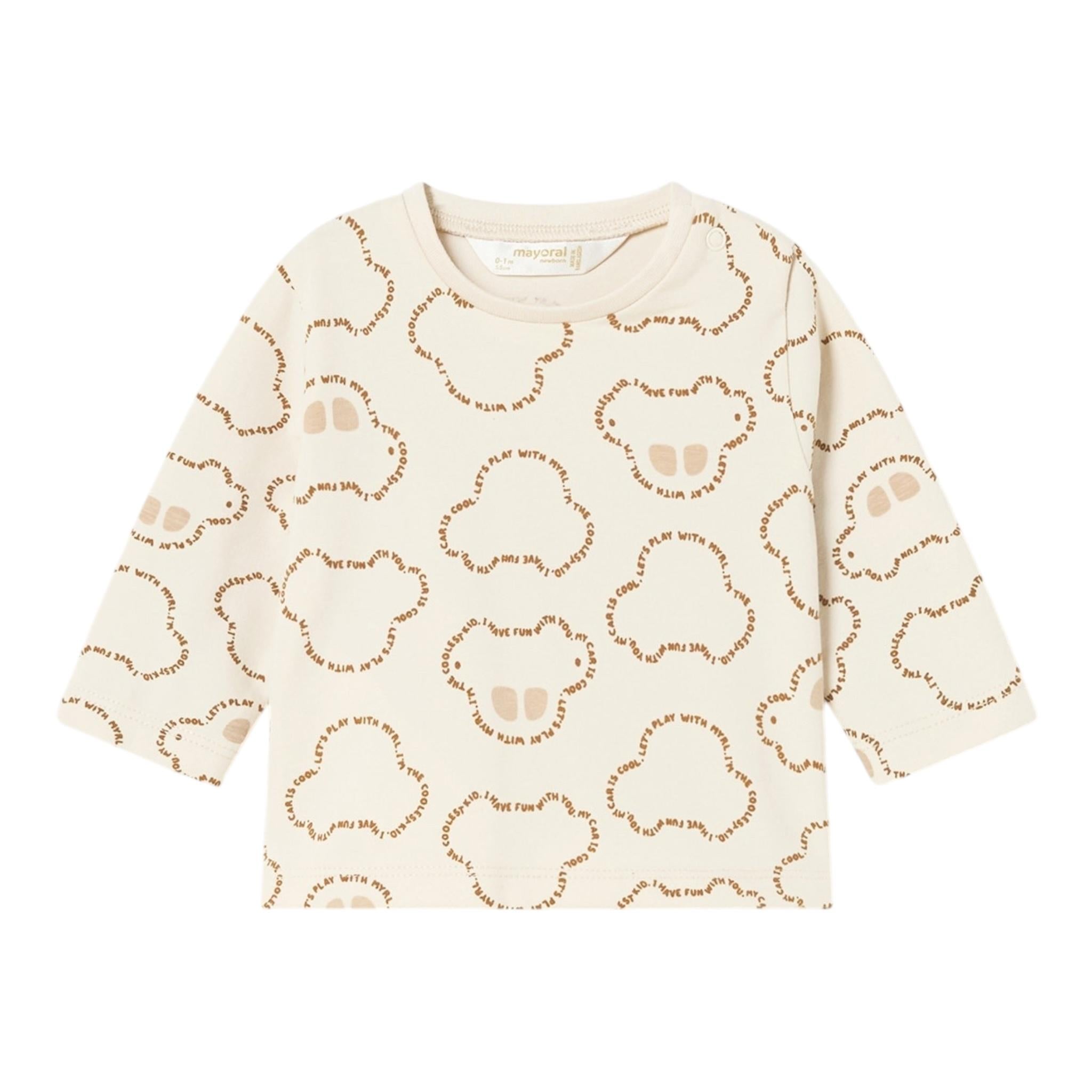 MAYORAL set 2 shirt bicolore con stampe Bianco/beige per Neonato 202911 BIANCO/BEIGE MAYORAL 