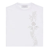 ROBERTO CAVALLI t-shirt girocollo tinta unita con stampa in contrasto Bianco per Bambina TJT60W BIANCO ROBERTO CAVALLI 