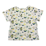 Carre'Ment Beau T-Shirt Crew Neck Solid Color With Fish Print White For Baby