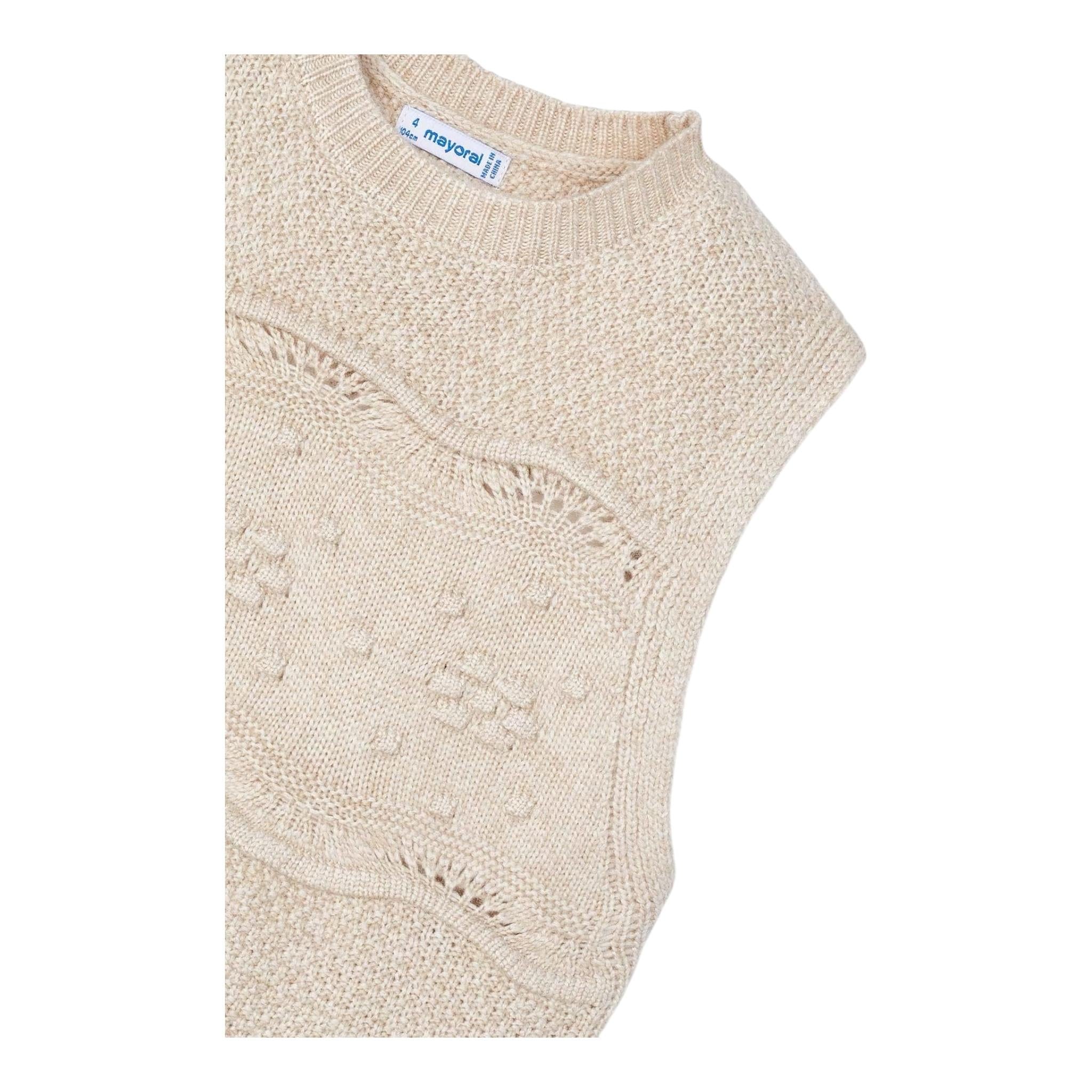 MAYORAL gilet in maglia tinta unita girocollo Beige per Bambina 4364 BEIGE MAYORAL 
