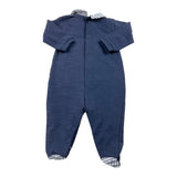 Lalalu' Plain Onesie With Blue Striped Collar Pattern For Newborns