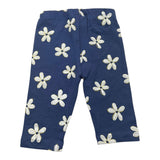 Losan Solid Color Leggings with Blue Floral Print for Baby Girls