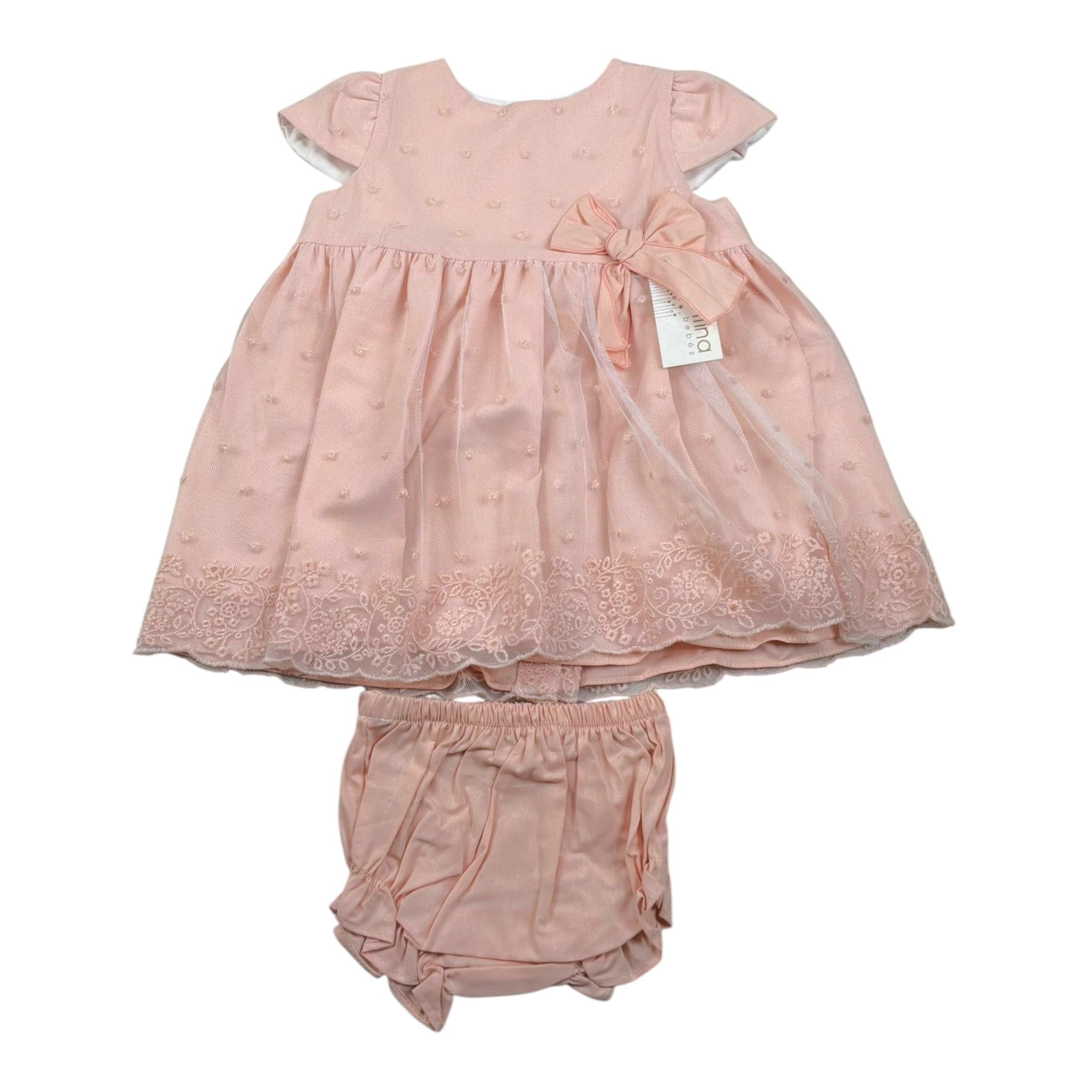 Valentina Bebes Abito Set con Coulotte Tinta Unita per Neonata LOVE11 ROSA VALENTINA BEBES 