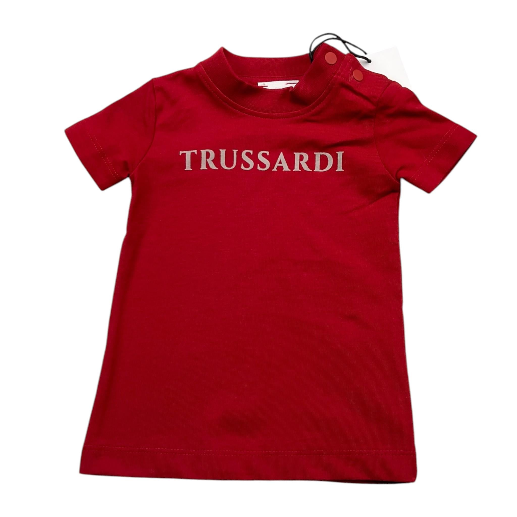 TRUSSARDI t-shirt girocollo tinta unita con stampa Rosso per Neonato TIA25014TS ROSSO TRUSSARDI 