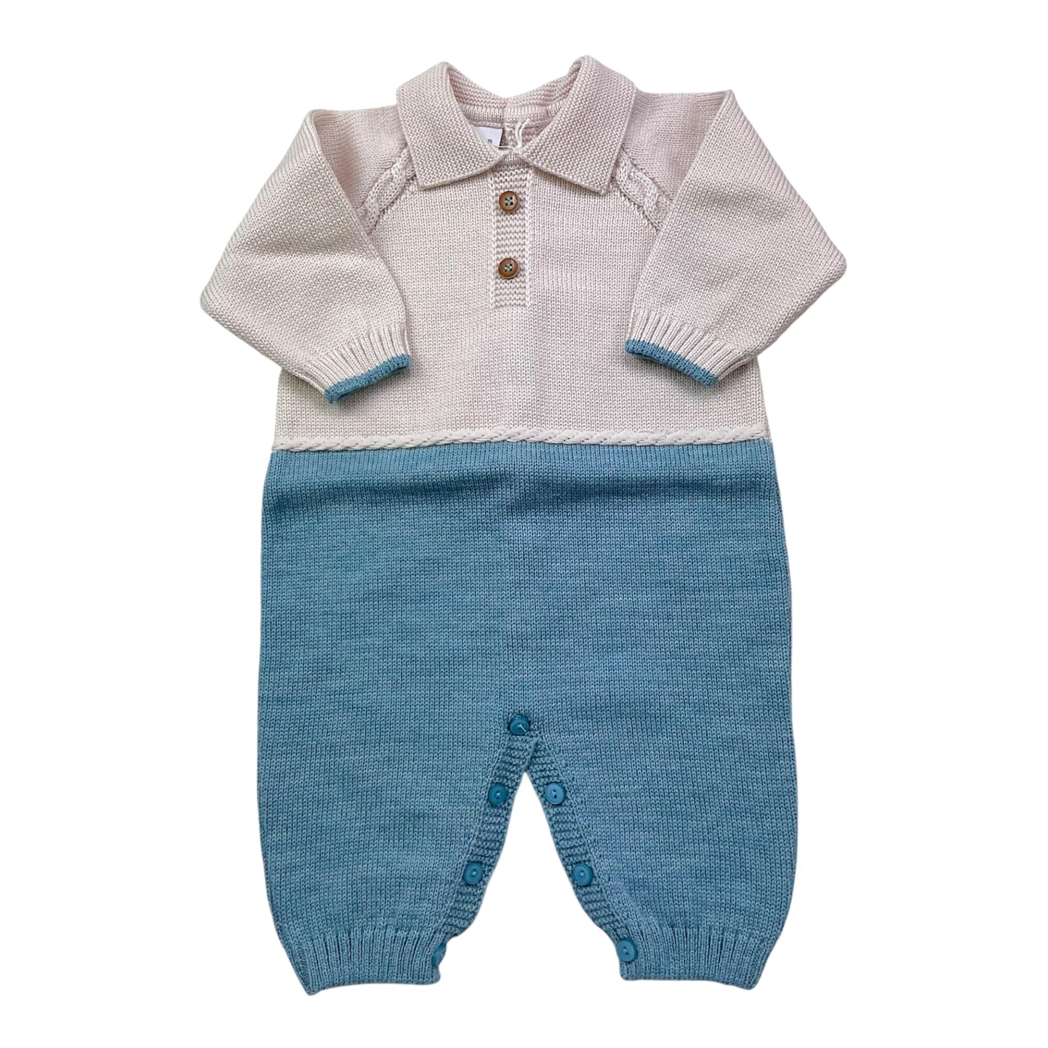 MARLU' tutina bicolore manica lunga in maglia Beige per Neonato IF5710 BEIGE MARLU' 