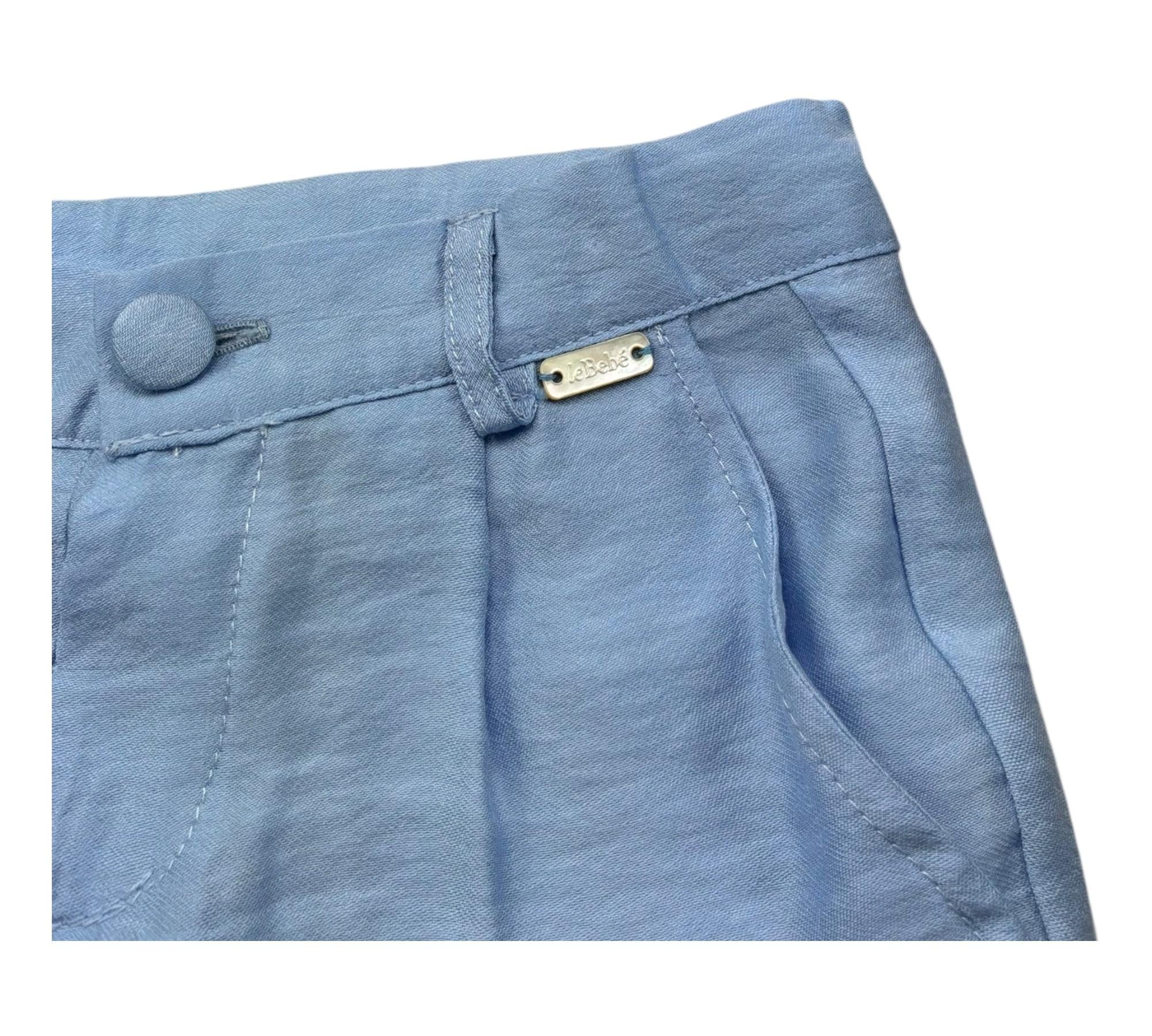 Le Bebe Bermuda Tinta Unita con Girovita Regolabile per Neonato LBB5382 AZZURRO LE BEBE 